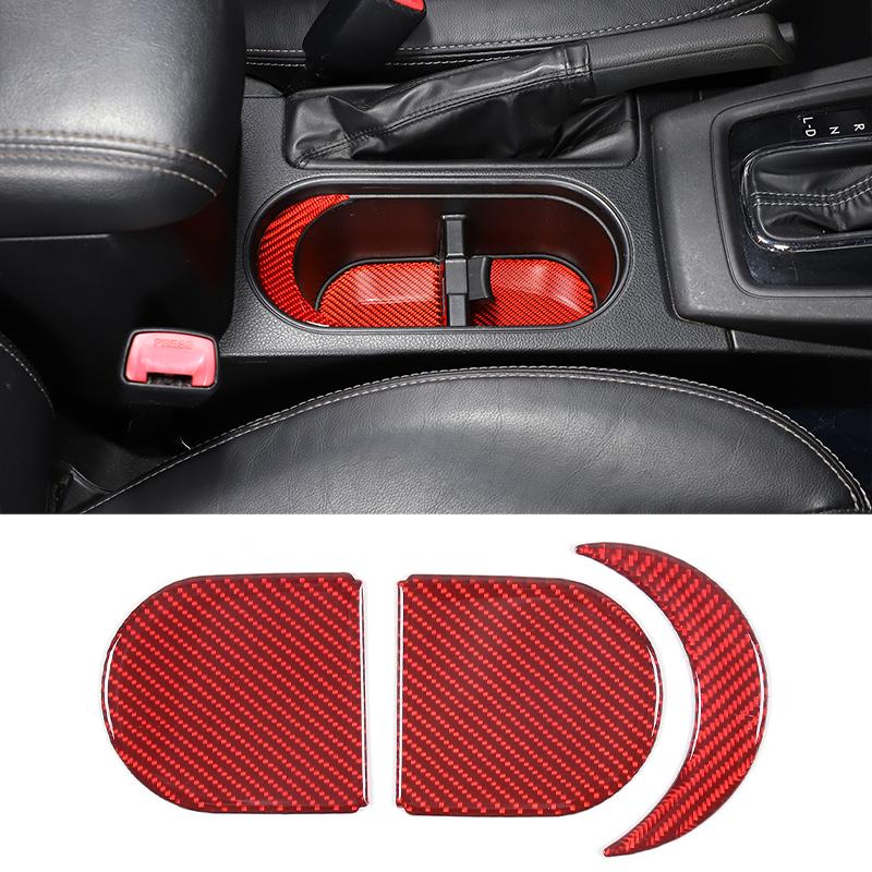 For Subaru Forester 2013-2018 Red Soft Carbon Fiber Interior Kit Dashboard Console Gear Shift Panel Decoration Trim Stickers