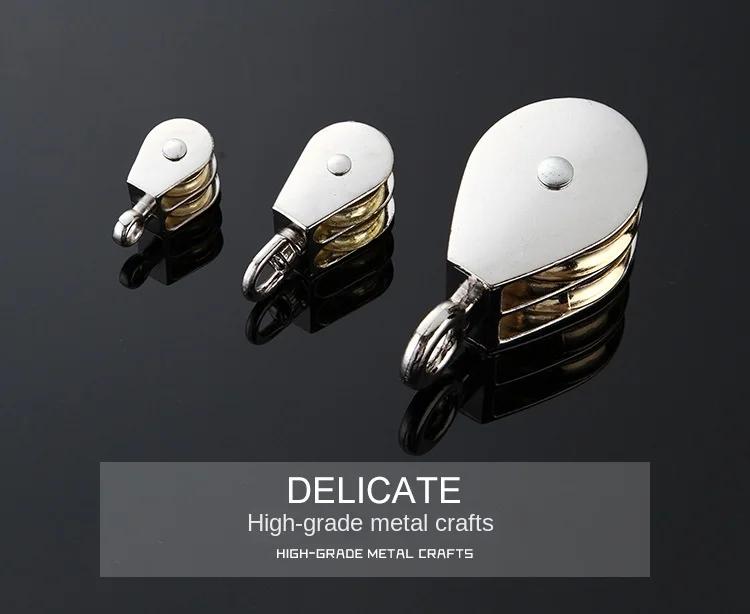 Mini Pulleys Fixed/Moving Metal Sheave Zinc Alloy Lifting Rope Roller Pulley Capable of Bearing 100-250KG