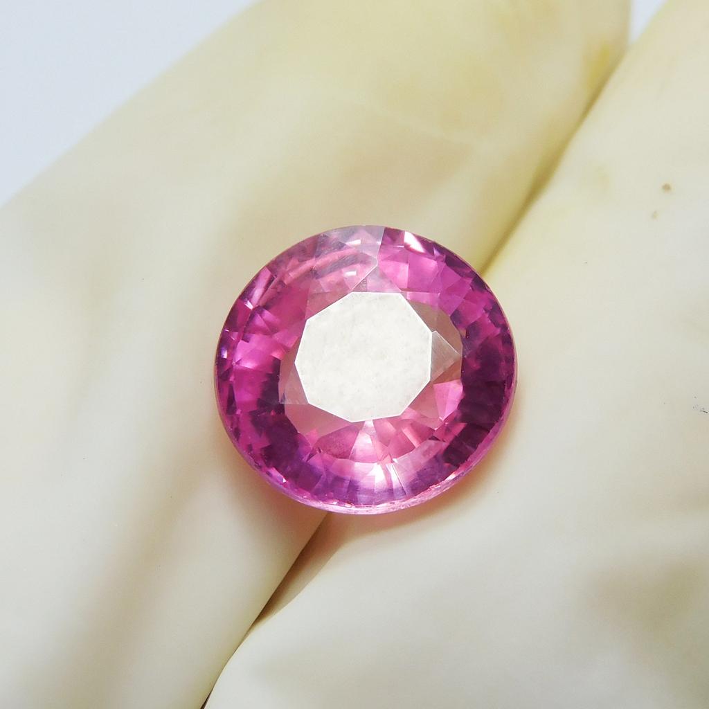Natural Pink Sapphire Loose Gemstone Round Cut 5.65 Ct September Birthstone for Gem Collections