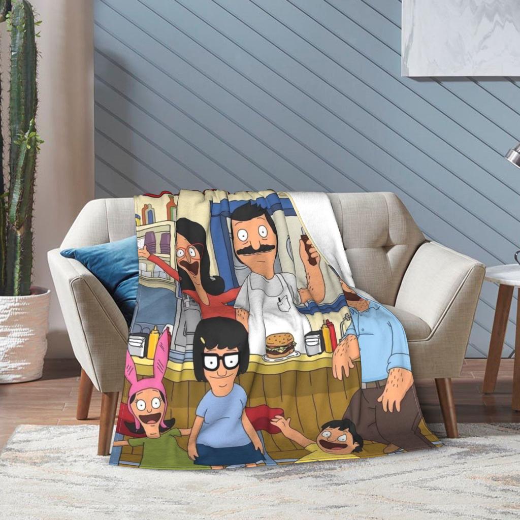 Bobs Funny B-Burgers Blanket Multi-size Soft Fuzzy Plush  Throw Blankets for Sofa Couch and Bed
