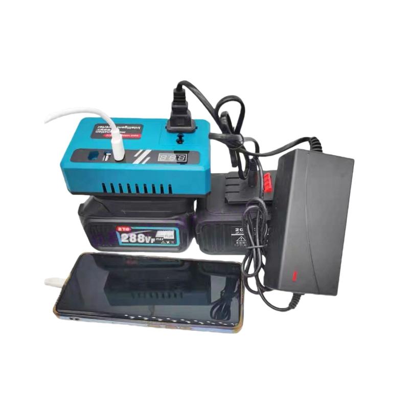 1Pcs Led Mini Intelligent Inverter Power Converter Portable 120W 21V Lithium Battery Inverter With 3 Usb Ports