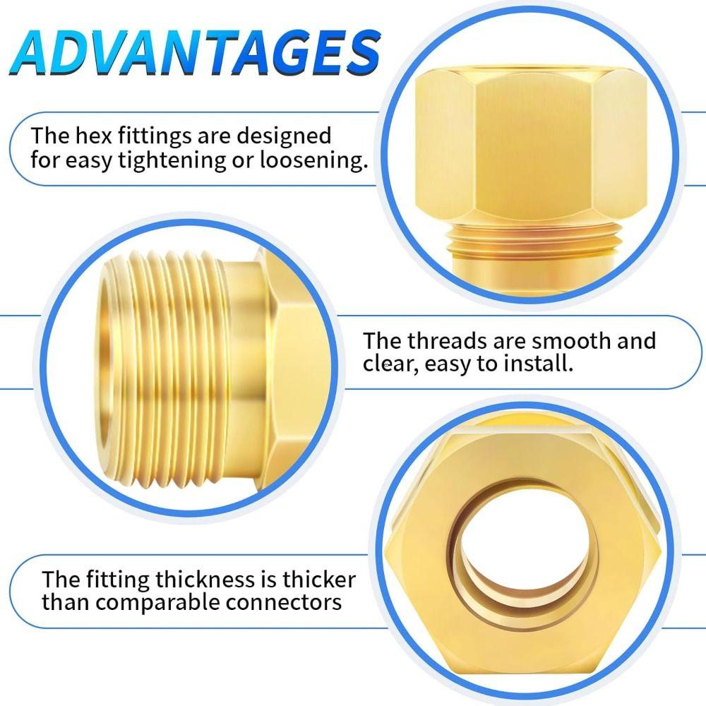 Brass Brass Compression Fitting Straight Straight Coupling Coupling Tube Fitting Connector