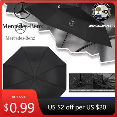 Heißer Autoaufkleber Tragbarer Faltbarer Glanz Regen Automatischer Sonnenschutz UV-Sonnenschirm für Mercedes Benz W204 W205 Amg W212 W