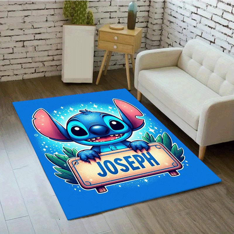 1pc Stitch Pattern Area Rug Soft Flannel Floor Mat for Living Room,Office,Bedroom and Carpet,Sofa Coffee Table Floor Mat