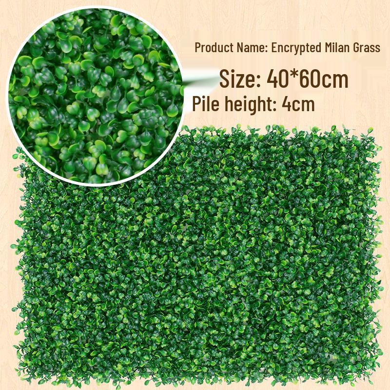 Eucalyptus Artificial Plant Wall Decoration - Greenery Background with Faux Flowers and Lawn Grass Turf
