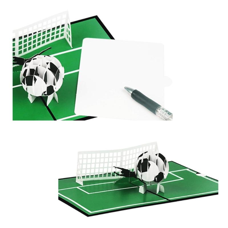 Football Soccer 3D Pop-Up Greeting Card for All Occasion Festival Holiday Paper Card Birthday Wedding New Year Postcards