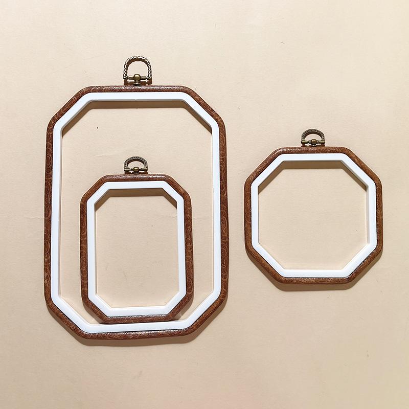 Cercuri de Broderie cu Aspect de Lemn Antic - Unelte & Decor Retro DIY Ovale/Rotunde