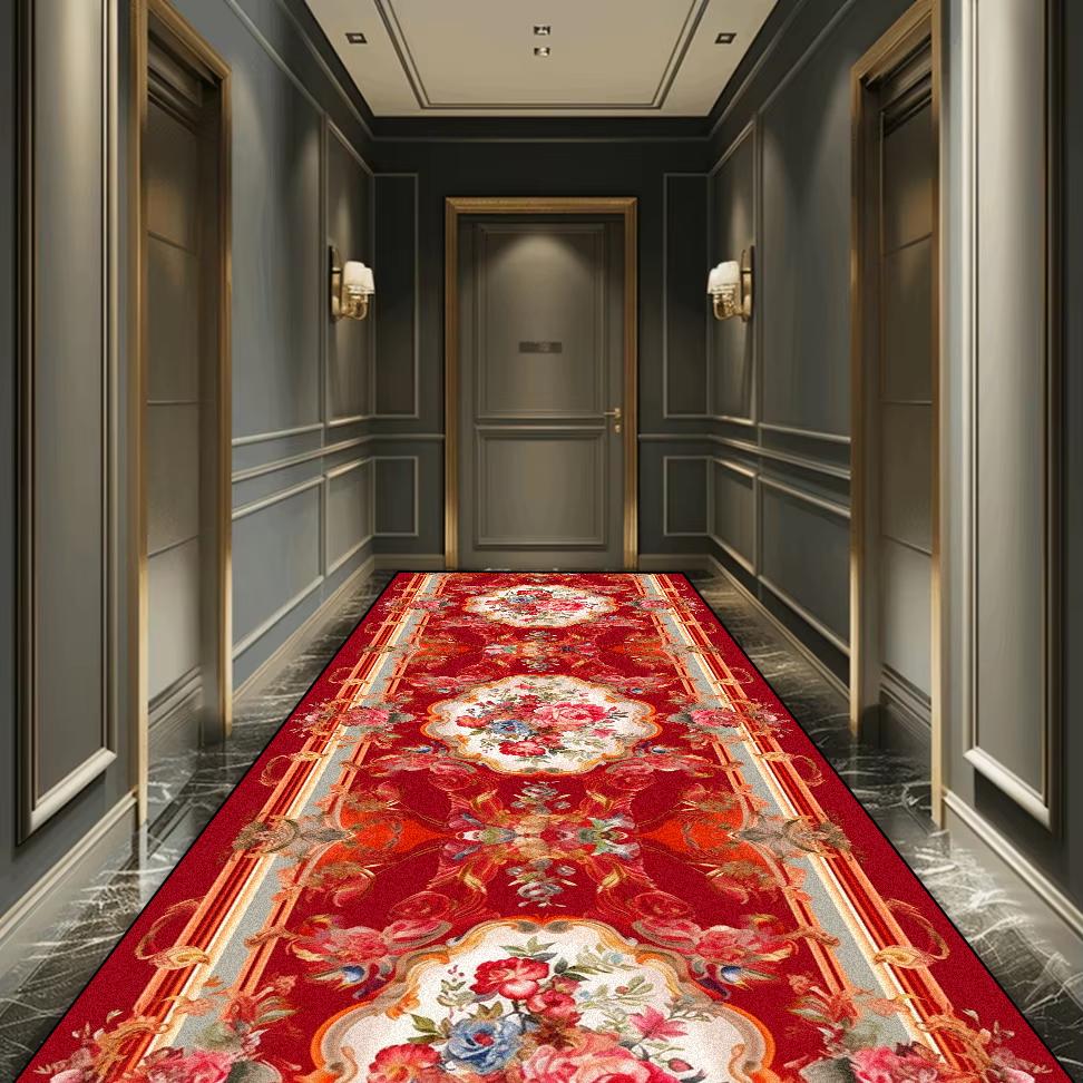 Hochwertiger Luxus Europäischer Langer Flur Teppich Rutschfest Waschbar Flur Läufer Teppiche Treppenhaus Flur Dekoration Teppich Anpassbar