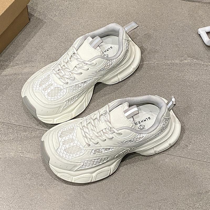 Fashion 5 Cm Platform Women Sneakers 2025 Summer Fashion Thick Soled Shoes Breathable Hollow Mesh Footwear Outdoor Popular