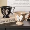 Ceramic Butterfly Coffee Cup 300ml Embossed Couple Mug High-end Afternoon Tea Latte Art Coffee Cup Home Breakfast Milk Mug Gift
