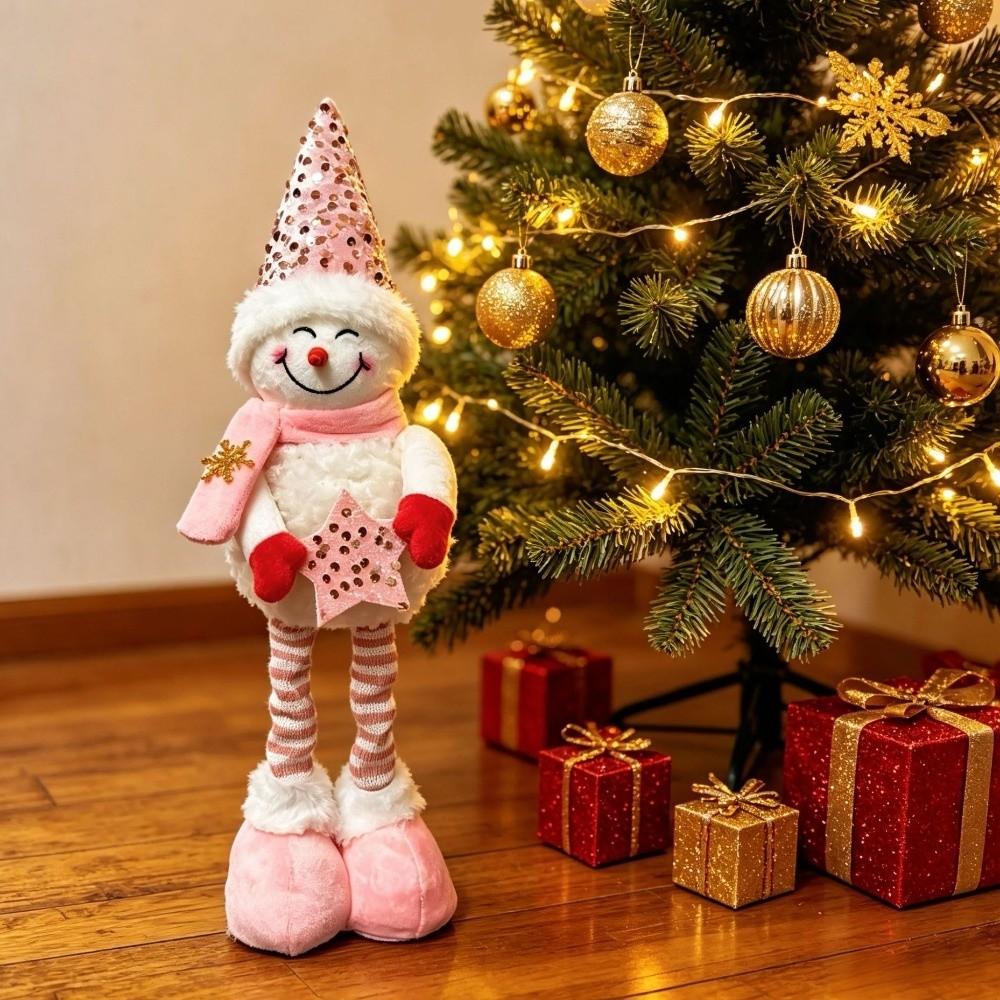 Stretchable Retractable Snowman Doll Figurine Sparkling Telescoping Snowman Figurine Gifts Giving