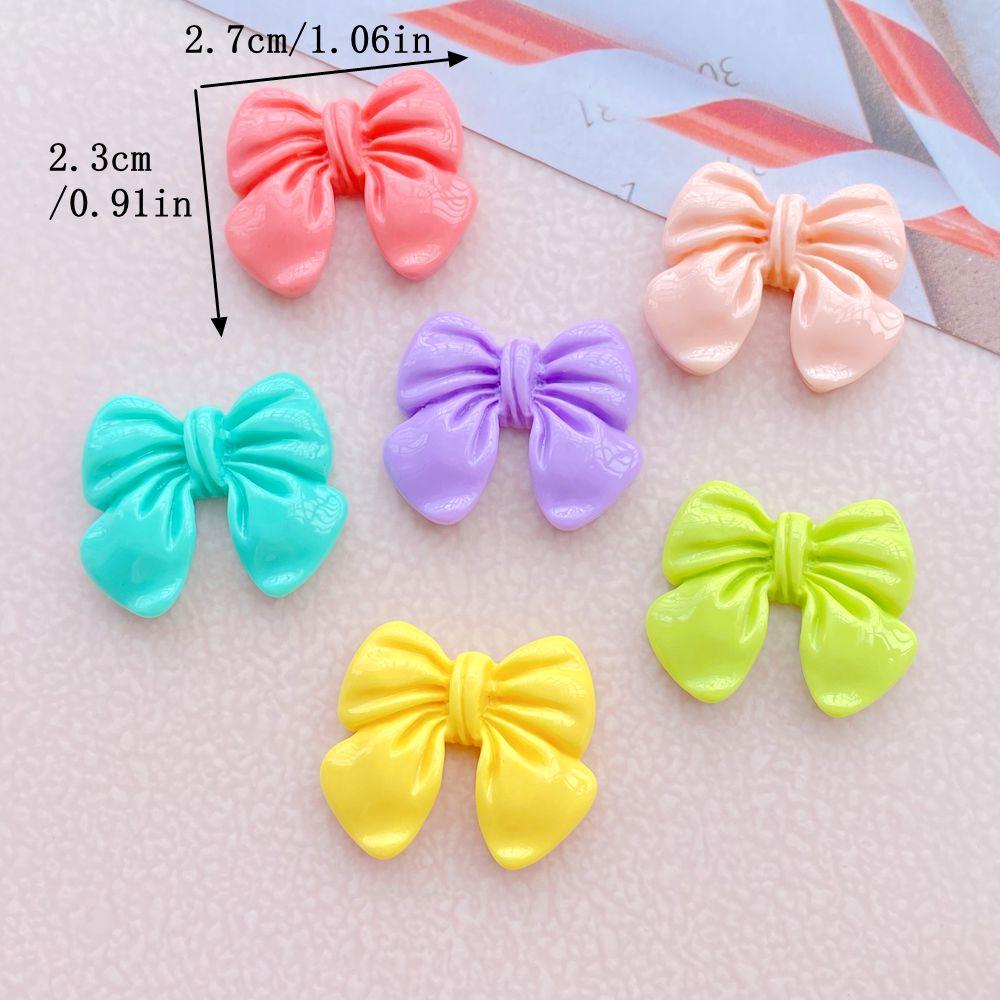 10PCS New Models Colorful Cartoon Bow Flowers Series Resin Scrapbook DIY Jewelry Hairpin Headrope Decoration Crafts