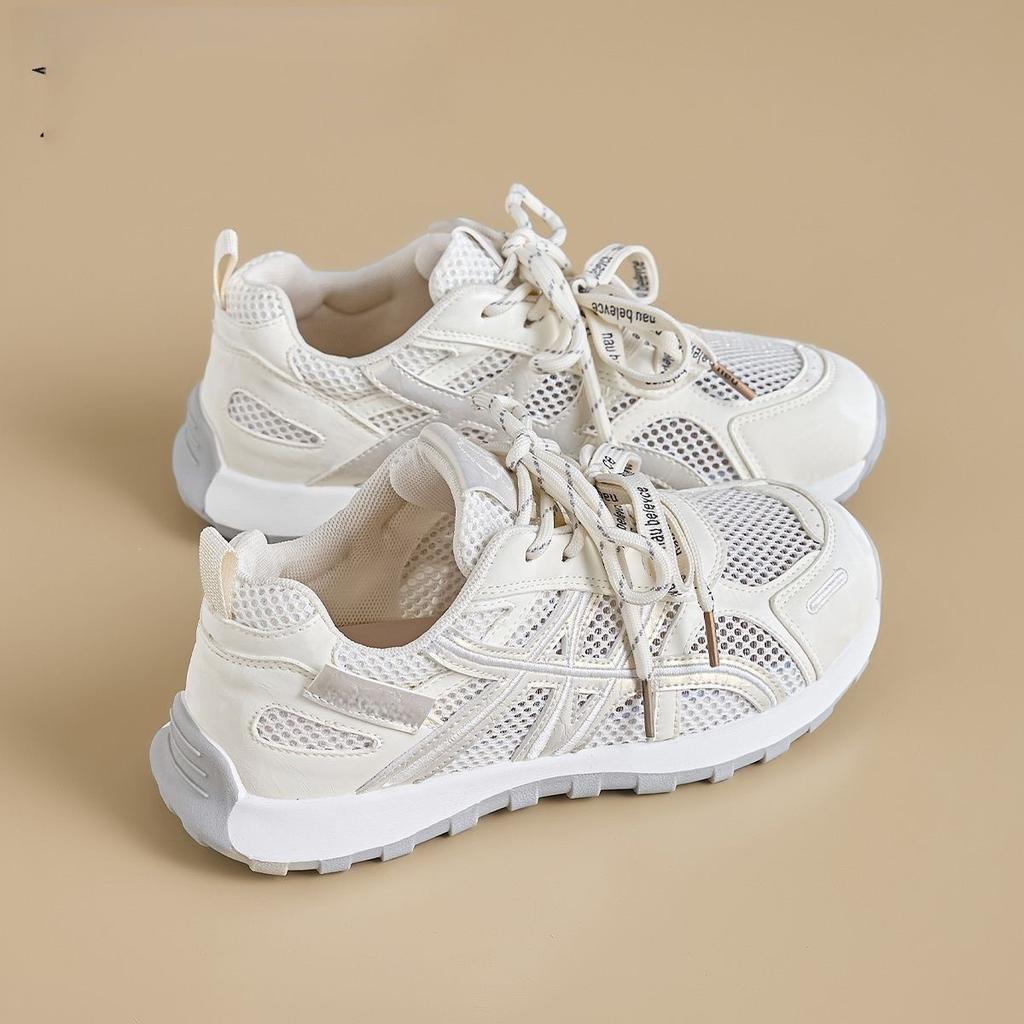 Thin dad shoes women's 2026 summer new models empty mesh breathable lightweight German training shoes platform sneakers