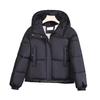 Women's Korean Style Hooded Petite Down Jacket - Short, Solid Color, Cold-Proof Coat for New Year