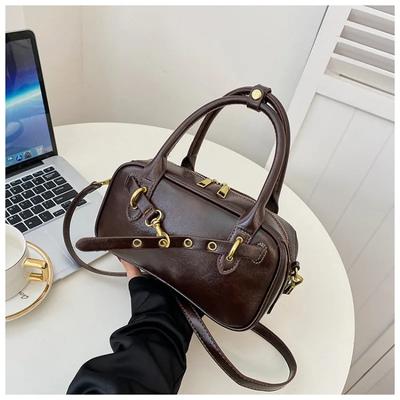 High-quality Small Melad Brown Bag for Women New Autumn and Winter Versatile Crossbody Bowling Portable Bag