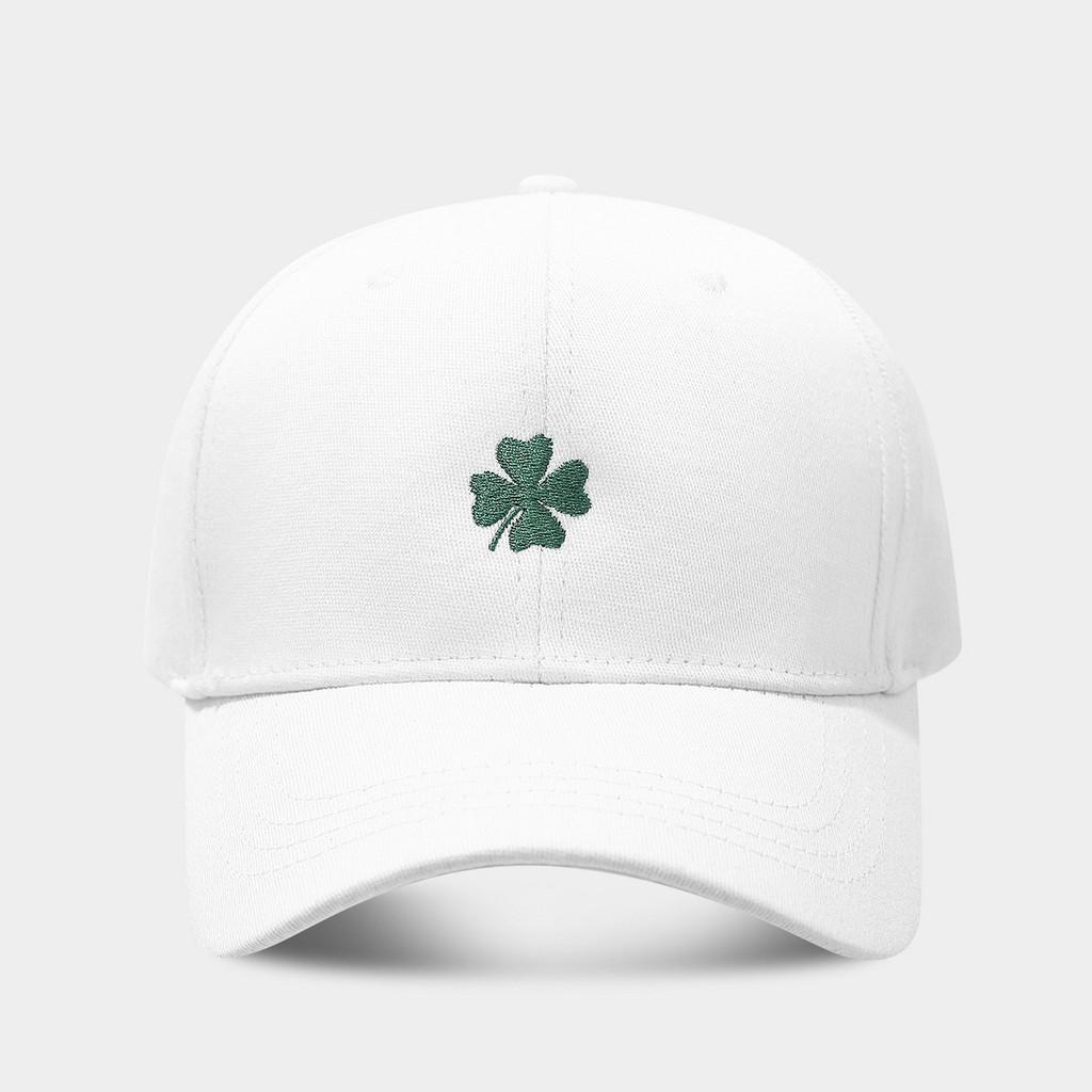 Lucky Four Leaf Clover Baseball Cap With Embroidered Flora For Spring Outdoor Activities