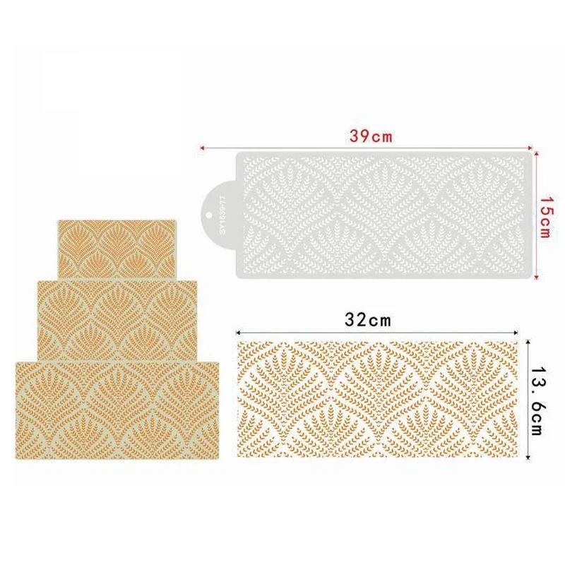 DIY Style Plastic Sugar Sieve Mold Fondant Printing Stencil Hollow Wedding Cake Stencil Edge Decoration Template Baking Tools