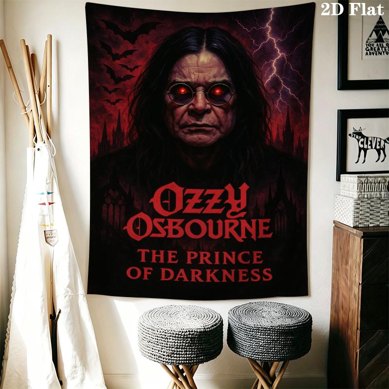 Ozzy Osbourne Wall Tapestry Aesthetic Wall Hanging Printed Fabric Blanket Decorative Tapestries for Bedroom Living Room Home Decor