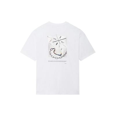Li-Ning X Glare Künstlerkooperation Abstraktes Rückenprint Lockeres Rundhals-T-Shirt Unisex Oberteile Weiß AHSS649-2