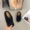 2025 Autumn and Winter New Round-headed Mink Hairy Thick-soled Outer Wear Lazy Outer Wear Bag Head Women's Shoes
