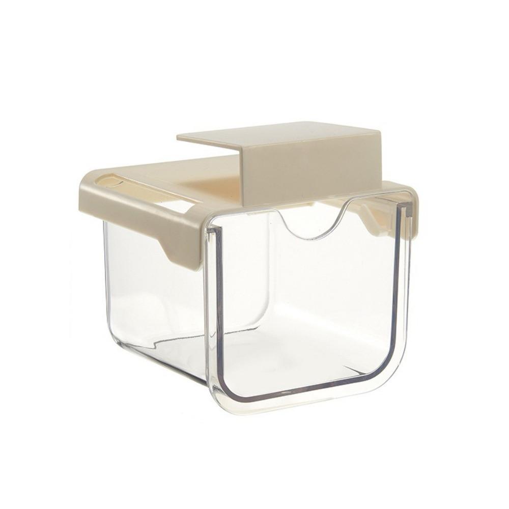 

Self Adhesive Under Cabinet Storage Box Transparent Makeup Storage Container for Cotton Pad Beige S
