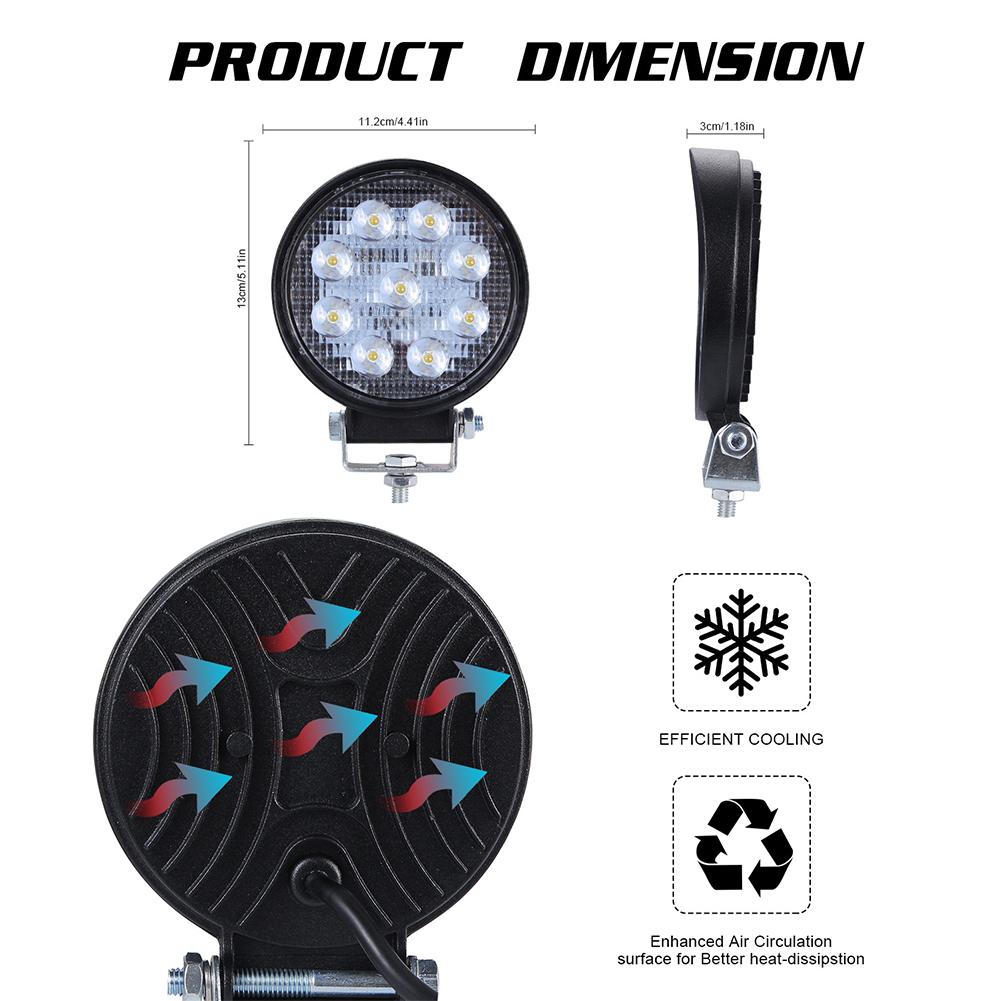 Super Slim Round Spotlight Beam Led Work Light Driving Fog Lights