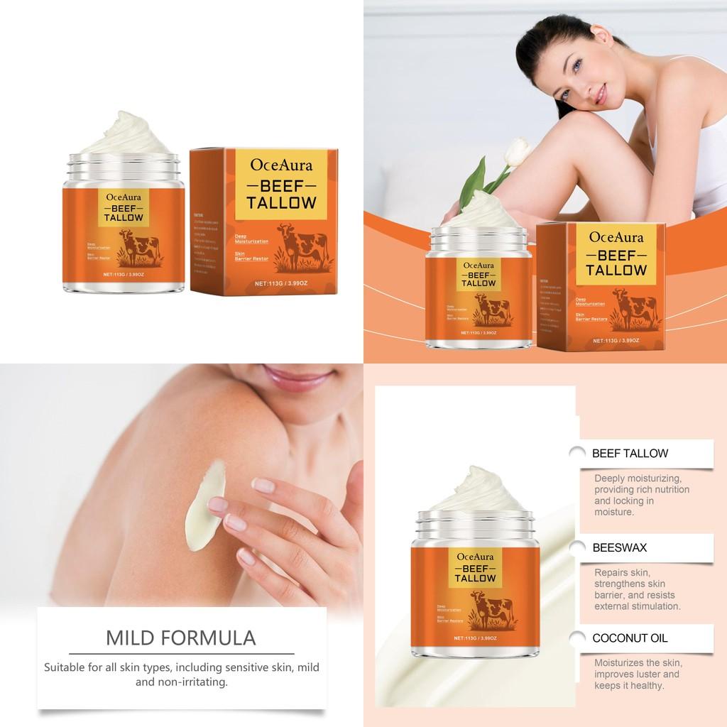 Oceaura Deep Moisturizing Beef Tallow Cream For Hydrated And Firm Skin Elasticity