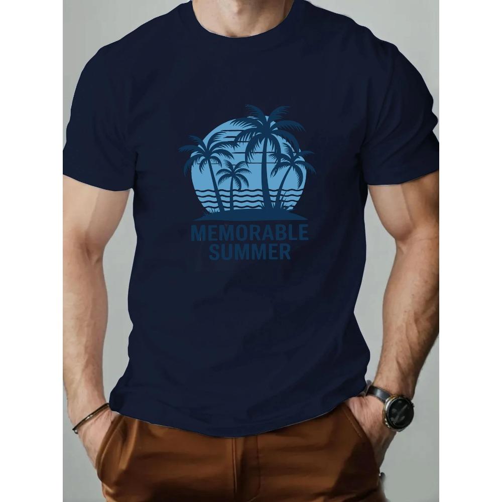 

Мужская футболка Летняя Пляжная Мультяшный Стиль Принт 100% Хлопок Круглый Вырез Повседневная Короткий Рукав Летняя Мода Дышащий Топ Футболки XXXL темно-синий