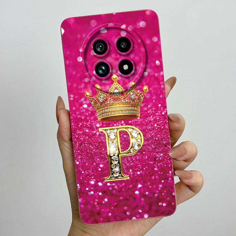 Liquid Silicone Crown Letter Phone Case For Realme 13 Pro Plus 13Pro 13ProPlus 5G Shockproof Camera Lens Protect Soft Back Cover