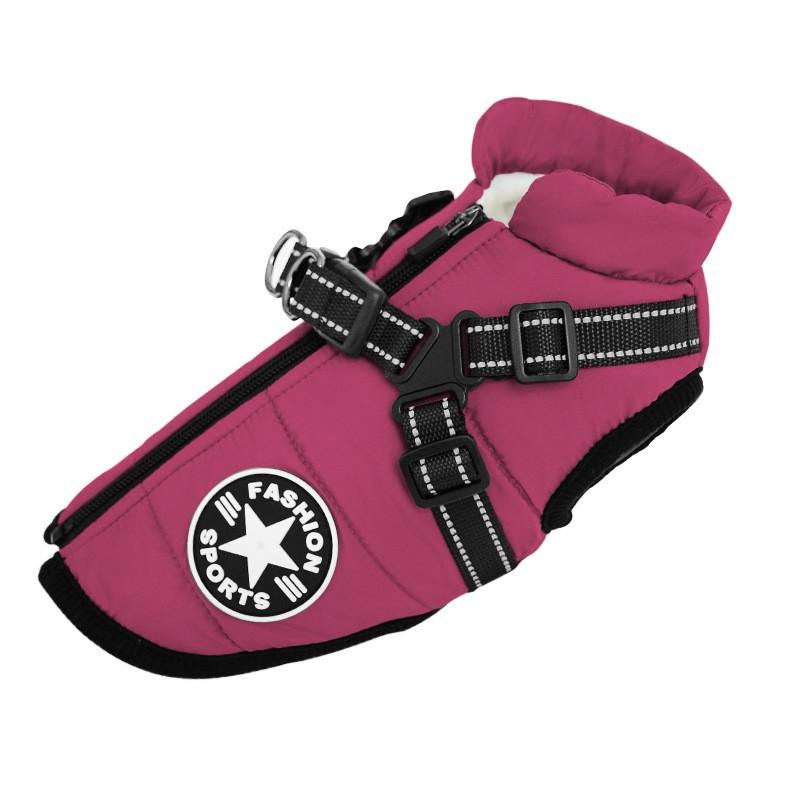Warm Winter Dog Coat With Harness Small Medium Large Breeds Thick Cotton Pet Jacket All-Season