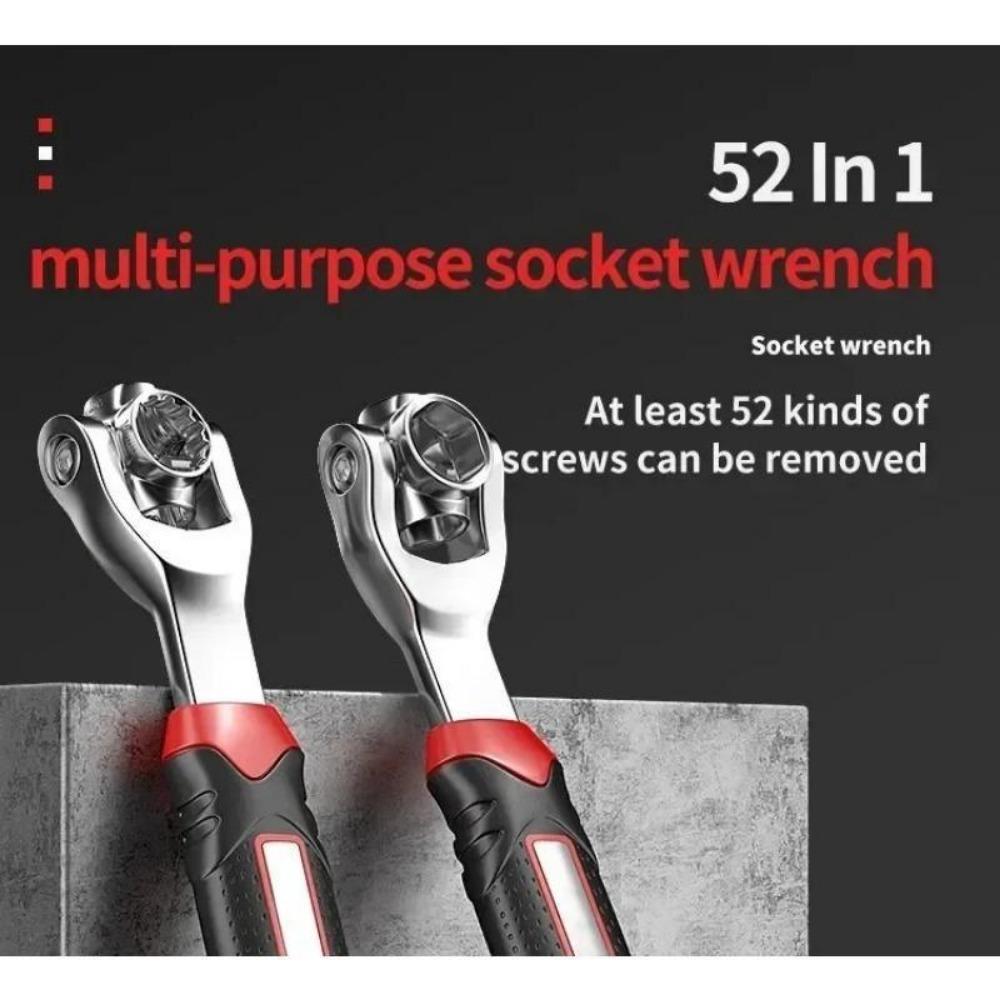 Multifunctional Socket Wrench Hand Tool 52 IN 1 360 Degree Rotating Ratchet Spline Bolt Socket Torx Wrench Repair Tool