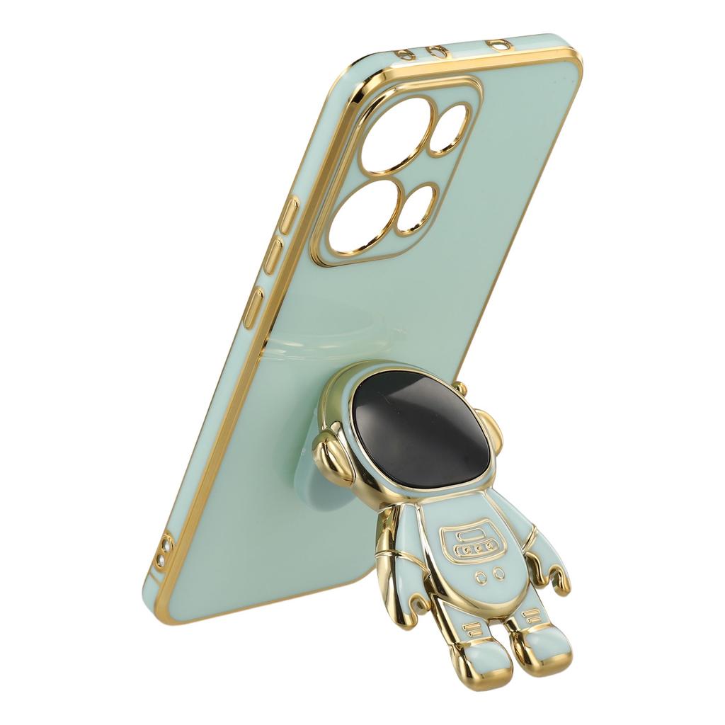 Für Oppo Reno13 Pro 5G Hülle Galvanisiertes Weiches TPU Handyhülle mit Verstecktem Astronauten-Aufsteller
