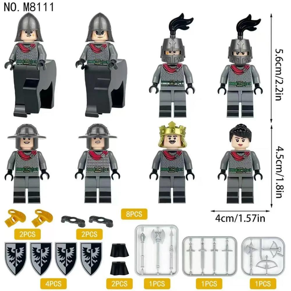 12 pezzi Cavalieri romani antichi medievali, blocchi da costruzione, figure, giocattoli, mini figure, bambole umanoidi, giocattoli, regali di compleanno.