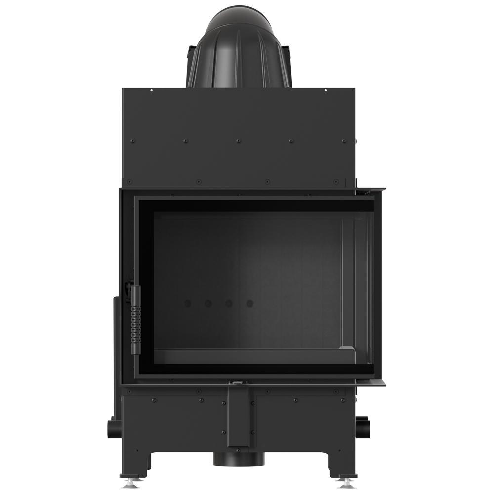 Corner insert KRATKI FLOKI 8kW Ø160 right black with closing full set