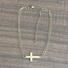 18K Gold Stainless Steel Double Layer Cross Bracelet, Non-Fading