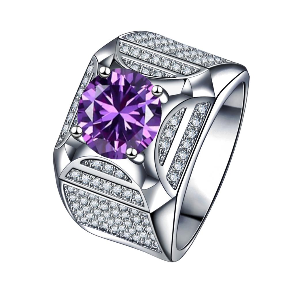 2026 Luxury Full Diamond Wide Edition Gentleman's Ring with Zircon Engagement Ring Sparkling Fire Color Charming Diamond Ring