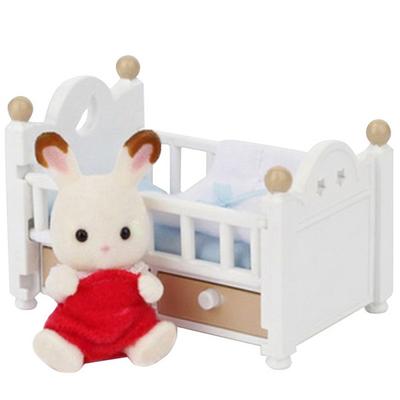 Sylvanian Family Doll 5017 Çikolata Tavşan Bebek ve Yatak, 1 parça, Koreli çocuklar için popüler oyuncaklar