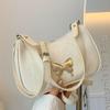 Pink Bow Underarm Bag Women's 2025 New Simple Light Luxury Dumpling Bag Premium Texture Shoulder Messenger Bag