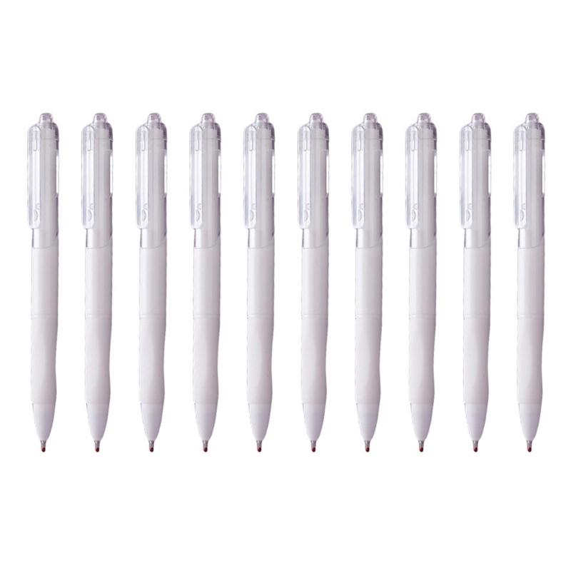 

10x/Set 0.5mm Retractable Gel Pen Neutral Pen Black Ink Signature Pen Smooth Writing Pen School Office Supplies білий