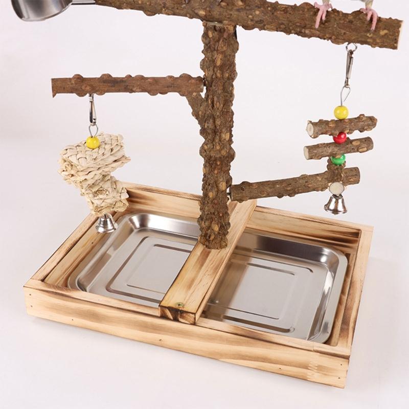 Lovebirds Parrots Cage Perch Stand Bridge Swing Set Climbing Wooden Bridge Training Toy for Pet Bird