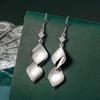 Chic Zirconia Double-Layered Leaf Dangle Earrings with Fresh Sequin Accents
