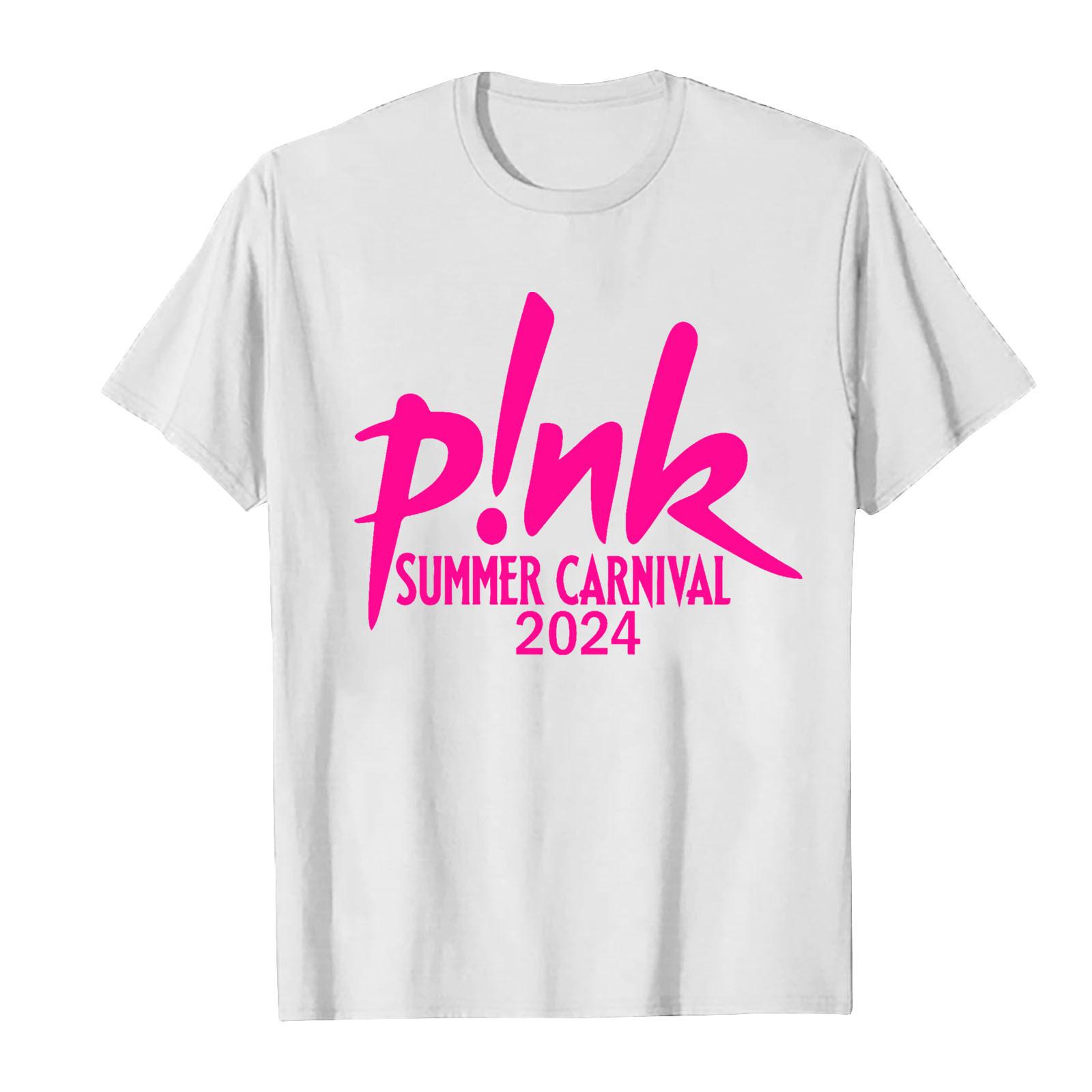 

Женские футболки с коротким рукавом с принтом в виде розового туристического узора, новинка весны и лета 2024 года XXXL белый