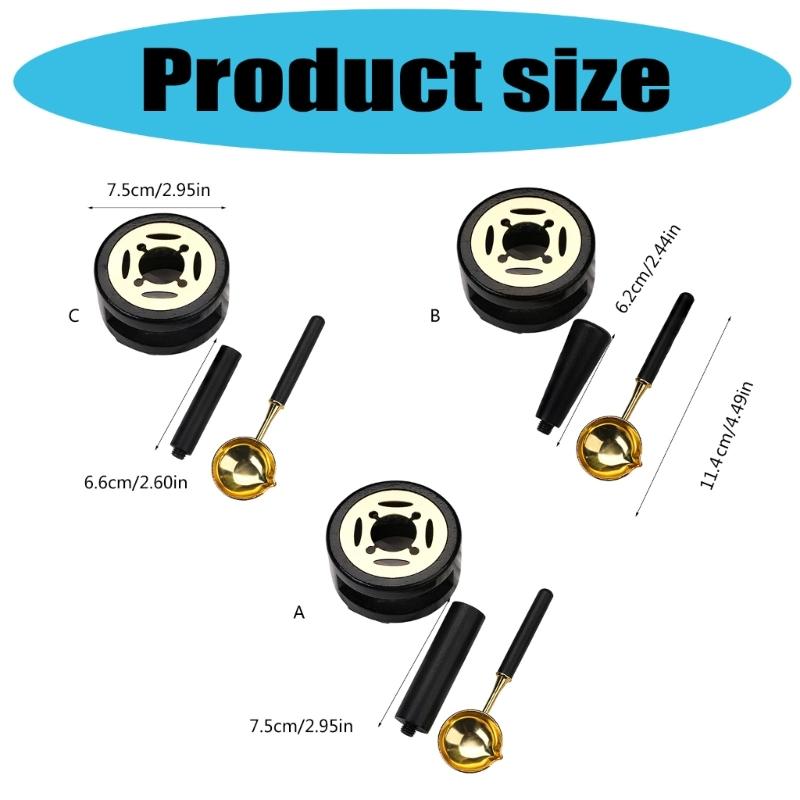 3 Pcs Wax Seal Warmer Melting Set Melting Spoon Wax Seal Stamp Handle for Stamp Sealing Gift Wrapping Private Envelope