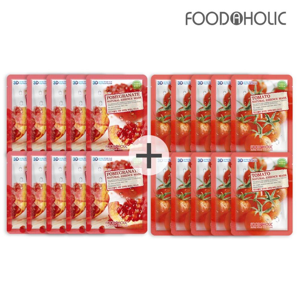 

(20 sheets/pomegranate + tomato) Food 3D Natural Essence Mask Pack