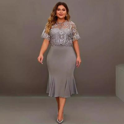 European and American Oversized Skirt Embroidered Patchwork Dress Slim Fitting and Slimming Women's Skirt