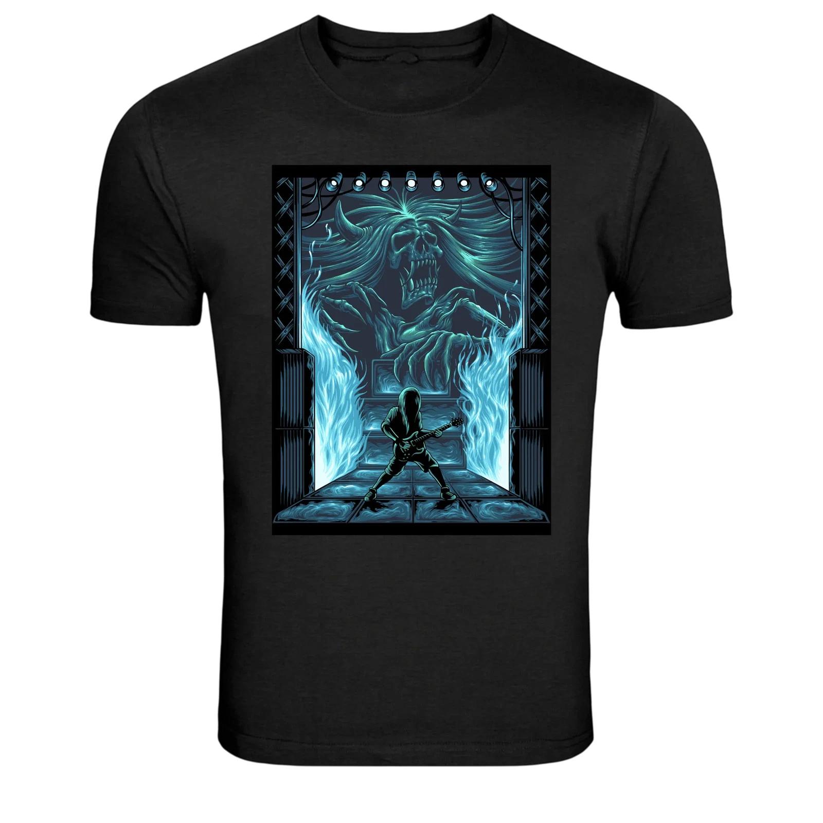 

Heavy Metal Guitarist Demon Stage Graphic T-Shirt L