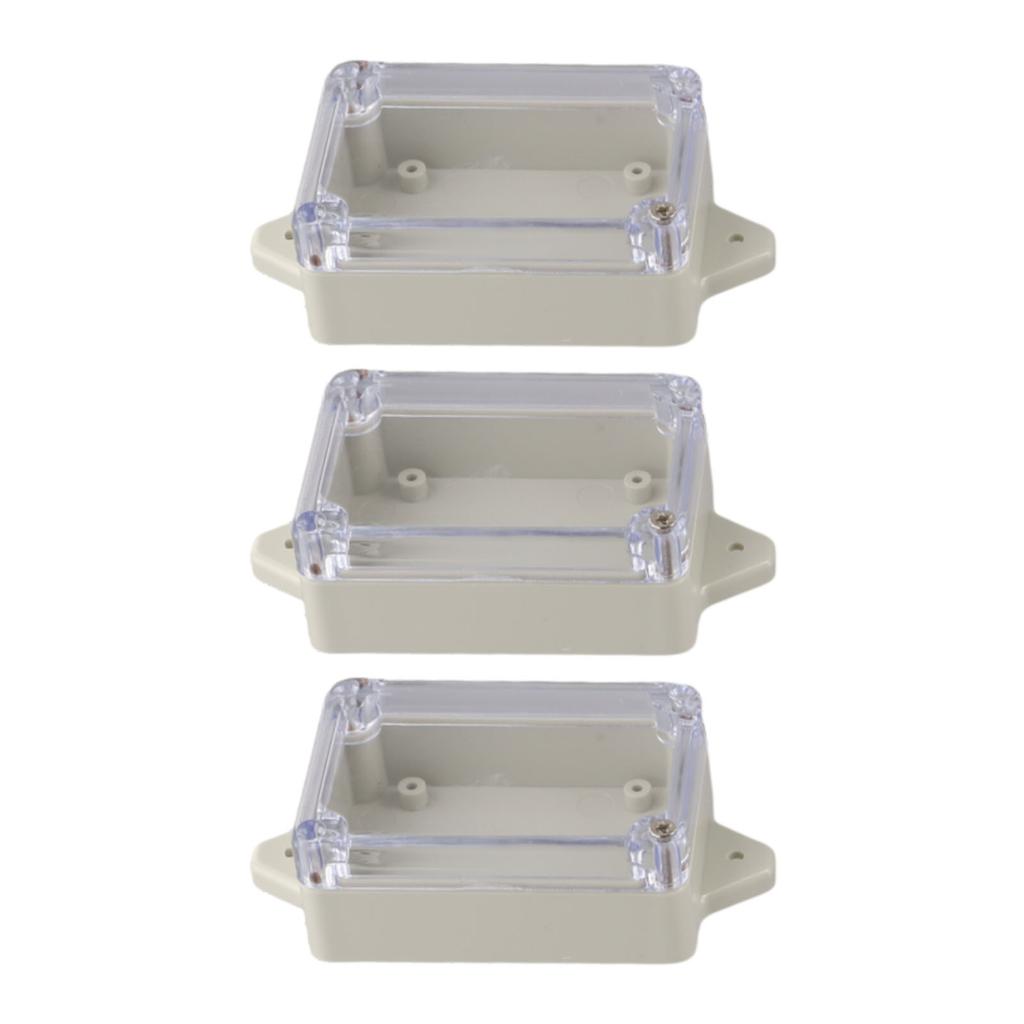 3 Stück Kunststoff-Verteilerdose 83X58X33mm Wasserdichte Verteilerdose mit Klarsichtdeckel für elektrische Kommunikation im Innen- und Außenbereich