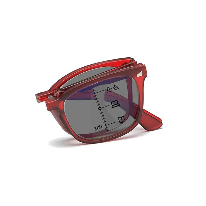 New Photochromic Multifocal Folding Presbyopia Glasses High Definition Portable Glasses Anti Blue Light Presbyopia Glasses