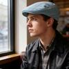 Men's Stitching Design Sense Washable Fashionable Retro Soft-top Berets for Daily Leisure, Commuting and Outings