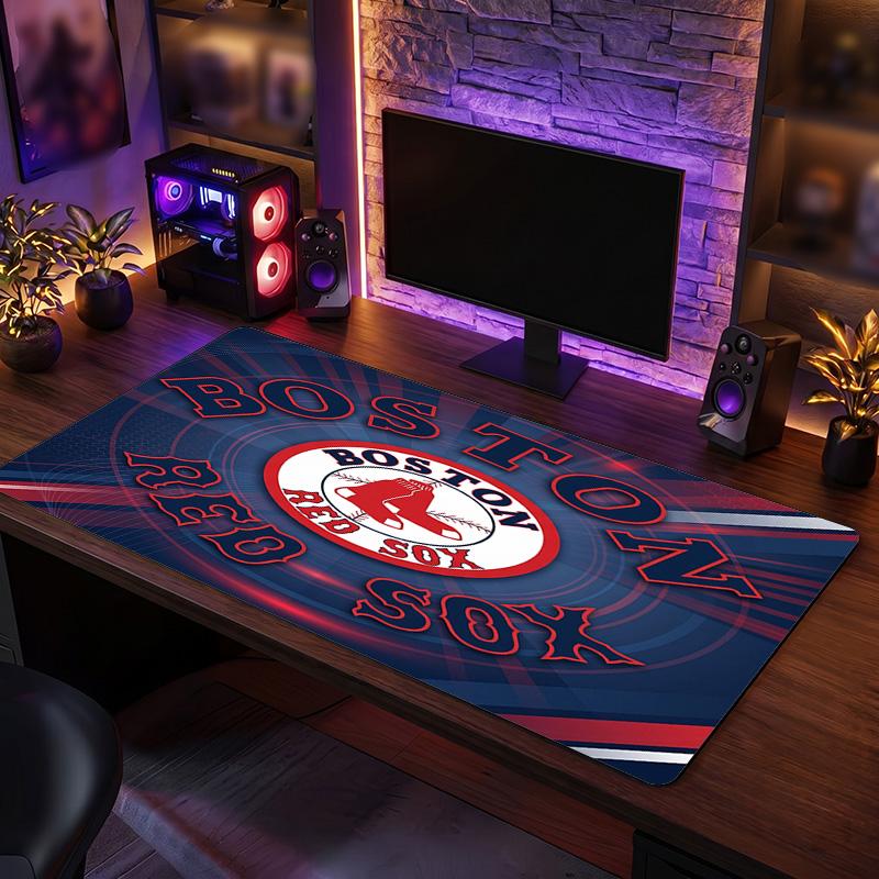 Boston Red Sox Pattern Mousepad Anti?Slip Rubber Desk Pad For Gaming Working Desktop Decoration